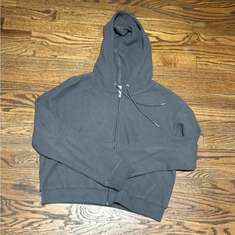 Women's Charcoal Zip-Up Hoodie - Picture 3 of 7